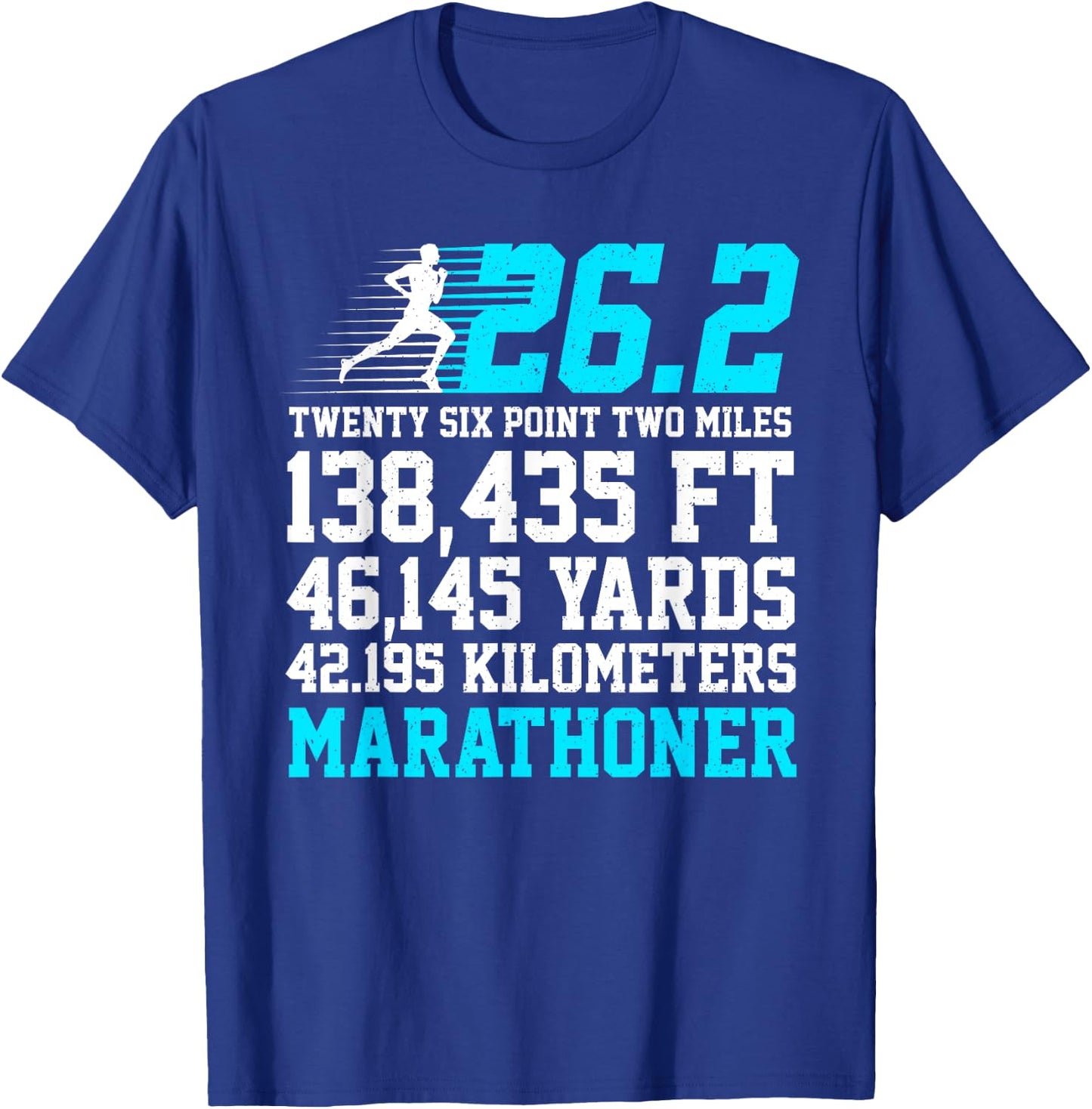 26.2 Marathon Runner Art Women Finisher Marathoner T-Shirt - T-Shirt | Royal