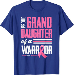Proud Granddaughter Of A Warrior Breast Cancer Awareness T-Shirt - T-Shirt | Royal