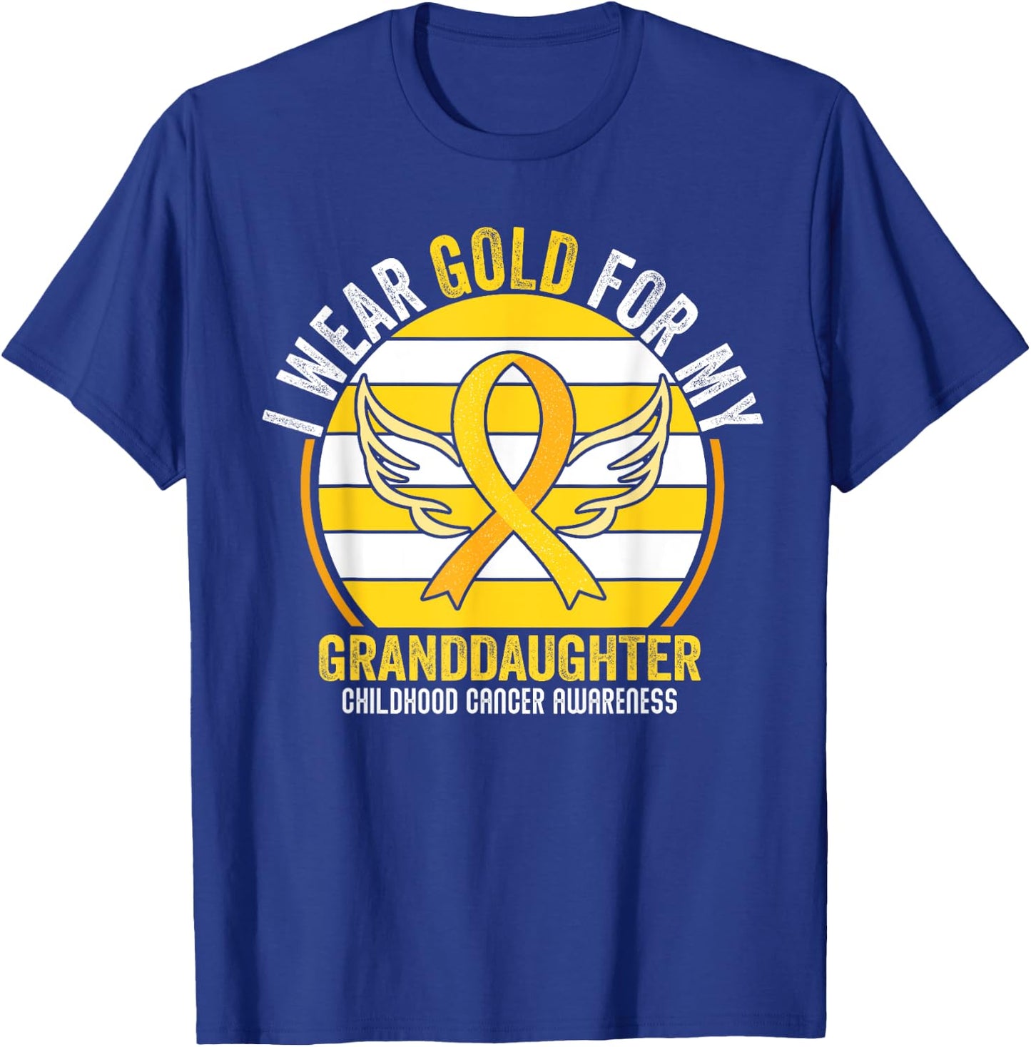 I Wear Gold For My GrandDaughter Childhood Cancer Vintage T-Shirt - T-Shirt | Royal