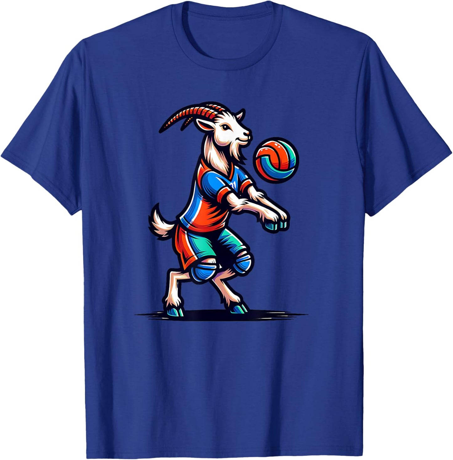 Unique Goat Volleyball Player Team Spirit Art T-Shirt - T-Shirt | Royal