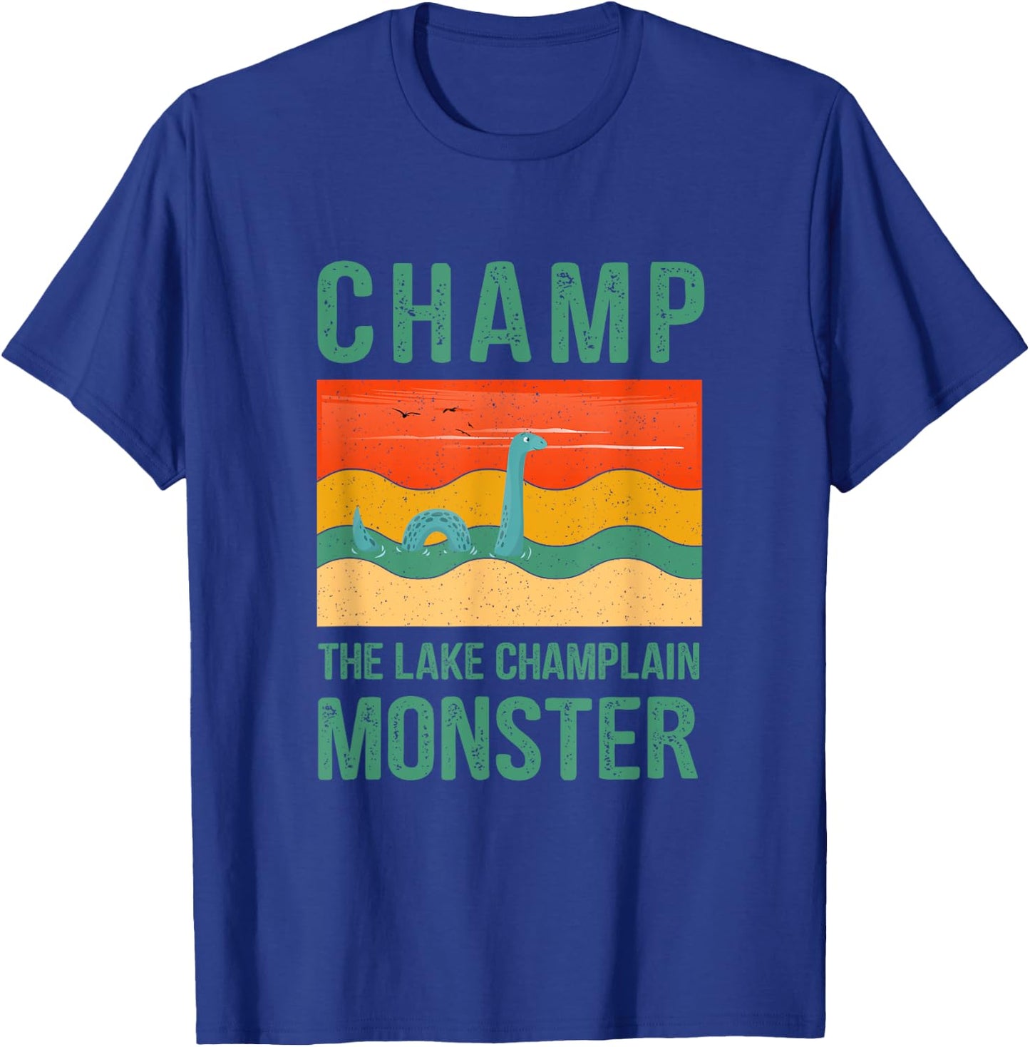 Champ The Lake Champlain Monster Retro Colorful Graphic T-Shirt - T-Shirt | Royal