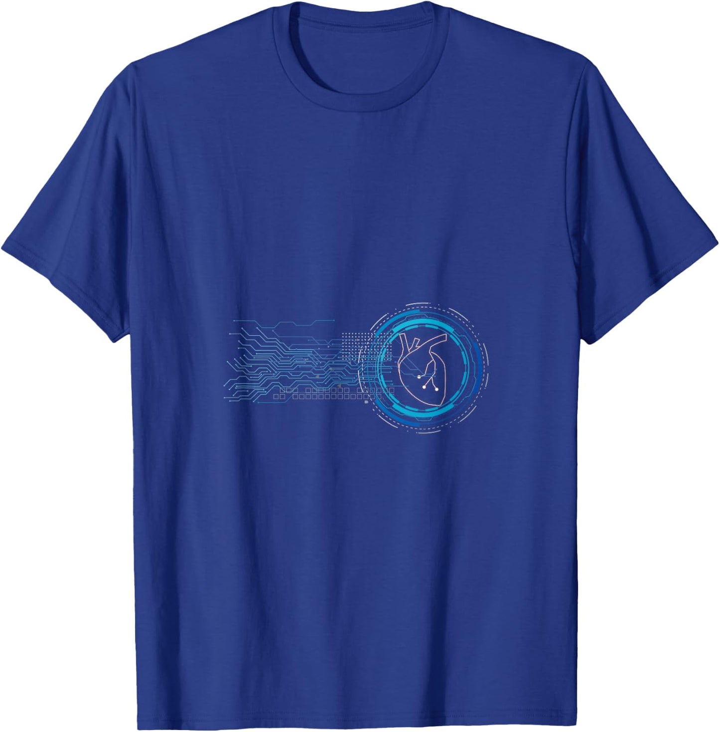 Digital Heart Computer Chip Circuit Electronics Nerd Geek T-Shirt - T-Shirt | Royal