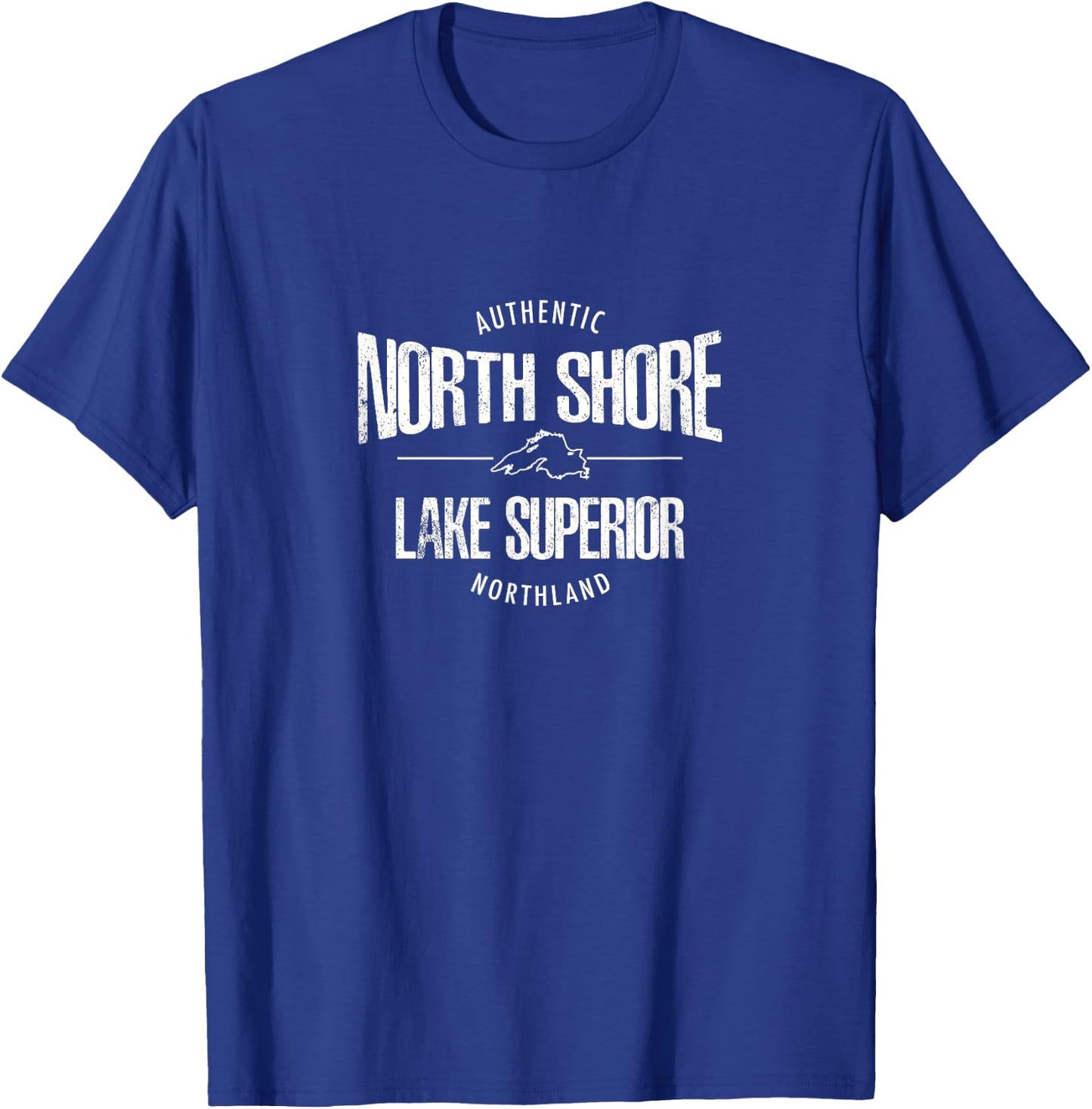 Lake Superior, Highway 61, North Shore, map of Lake Superior T-Shirt - T-Shirt | Royal