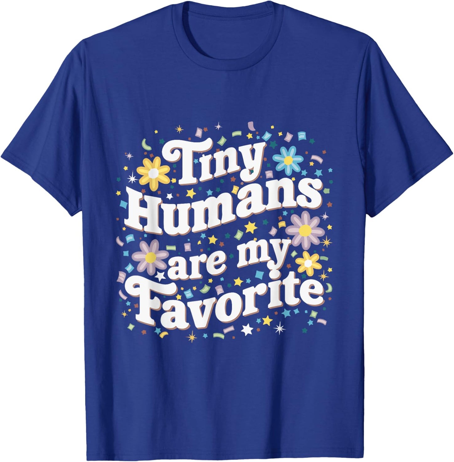 Tiny Humans Are My Favorite Pediatric NICU Nurse Groovy T-Shirt - T-Shirt | Royal