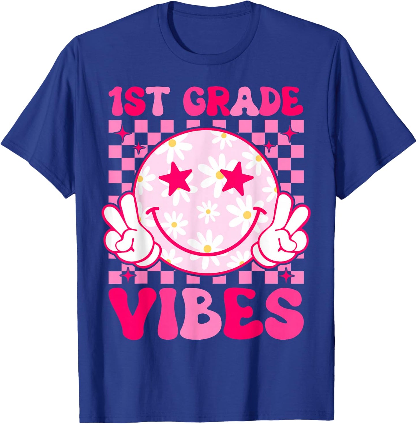 1st Grade Vibes Groovy First Day of School First grade T-Shirt - T-Shirt | Royal