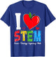 I Love STEM Student Teacher 1st Day Of School Back To School Men Women Kids T-Shirt - T-Shirt | Royal