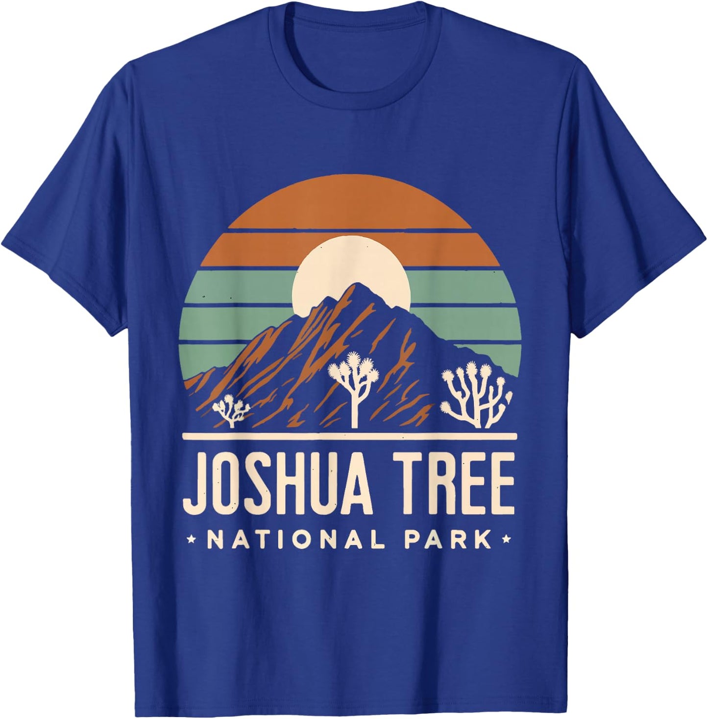 Joshua Tree Retro Vintage Hiking Camping California T-Shirt - T-Shirt | Royal