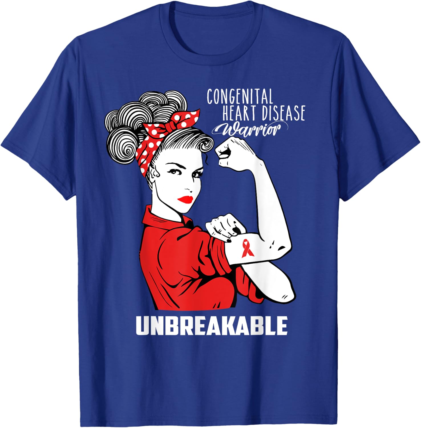 Congenital Heart Disease Unbreakable Shirt CHD Awareness T-Shirt - T-Shirt | Royal