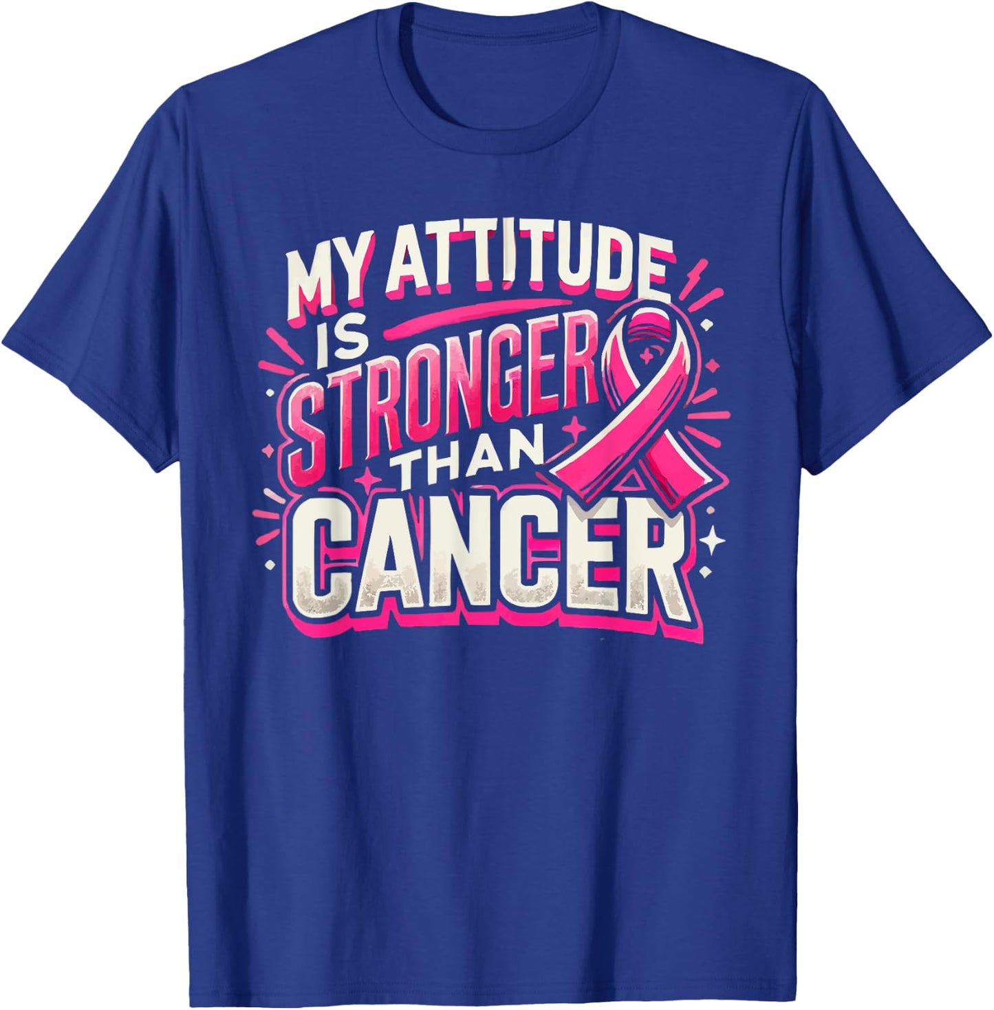 Funny Breast Cancer Awareness Cancer Warrior Pink Ribbon T-Shirt - T-Shirt | Royal