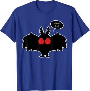 I Believe In You Funny Mothman Monster Cryptozoology Cryptid T-Shirt - T-Shirt | Royal