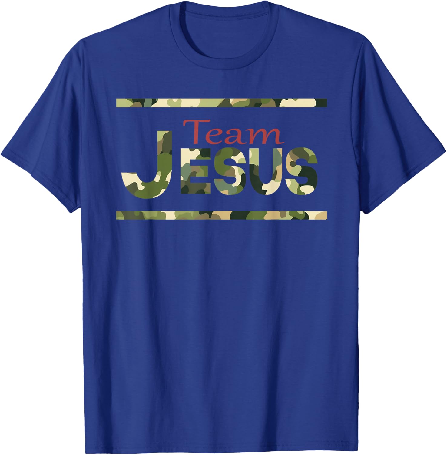 Team Jesus Christian Camo camouflage army T-Shirt - T-Shirt | Royal