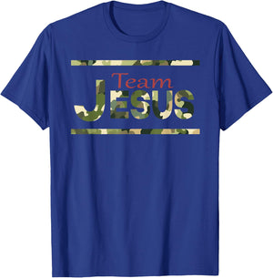Team Jesus Christian Camo camouflage army T-Shirt - T-Shirt | Royal