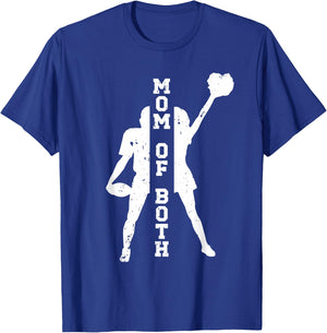 Mom of Both Proud Football and Cheer Mom T-Shirt - T-Shirt | Royal