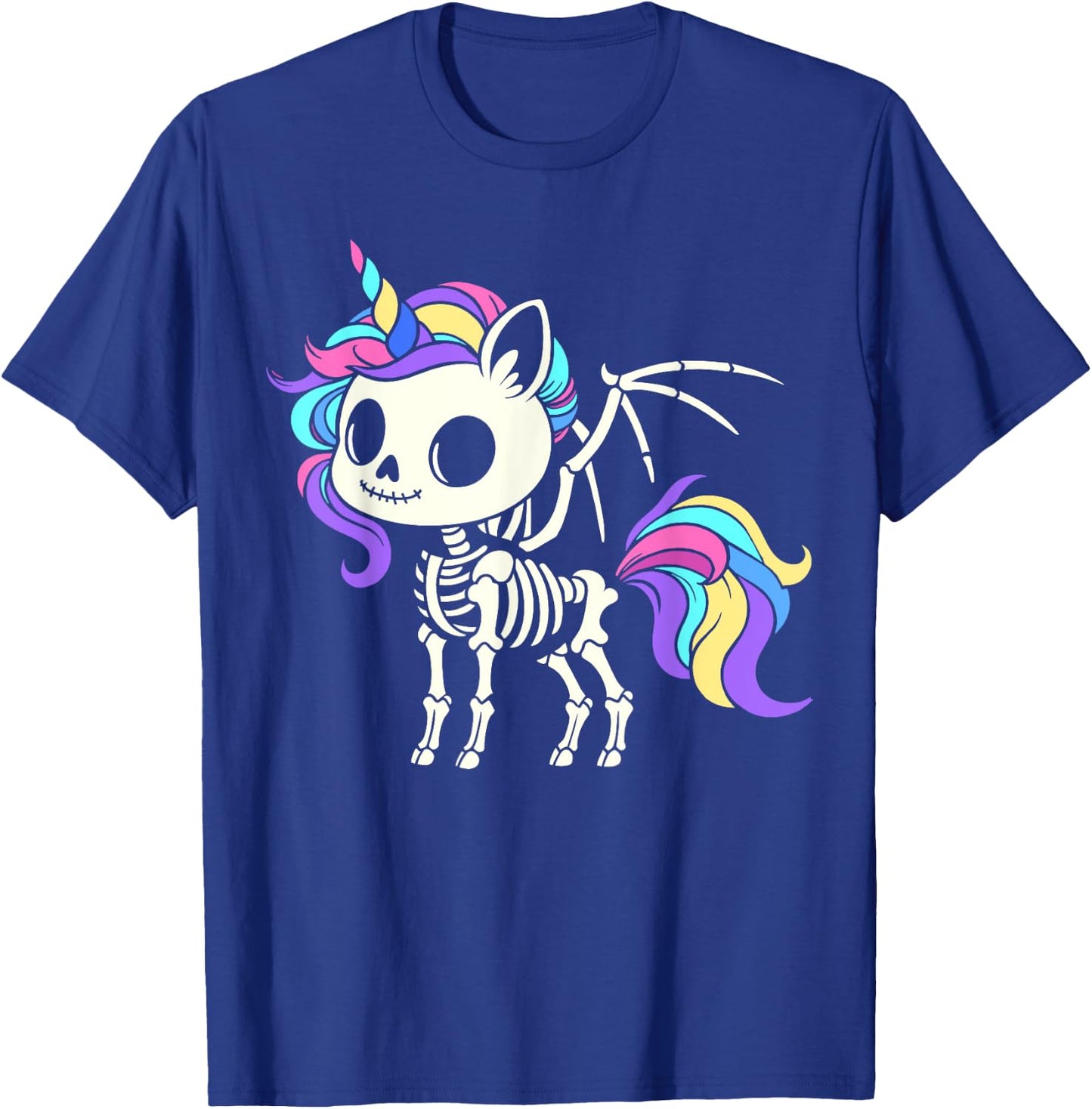 Kawaii skeleton unicorn Halloween, unicorn with wings T-Shirt - T-Shirt | Royal
