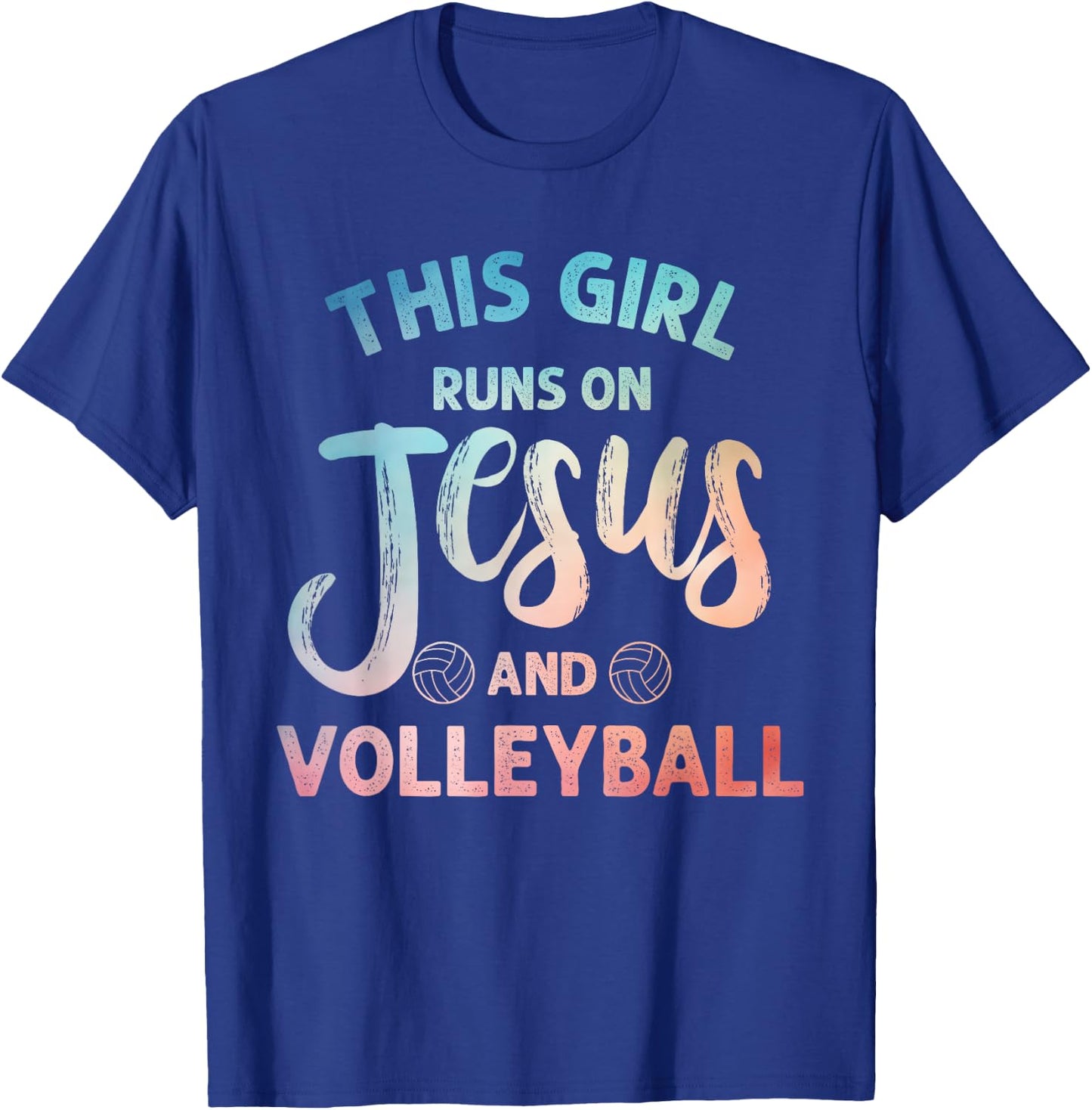 Christian Volleyball Art For Girls Women Volleyball Player T-Shirt - T-Shirt | Royal