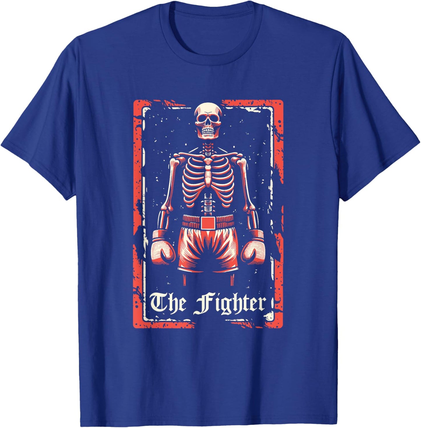 Boxer Fighter - Sparring Gloves Boxing Skeleton Tarot Card T-Shirt - T-Shirt | Royal