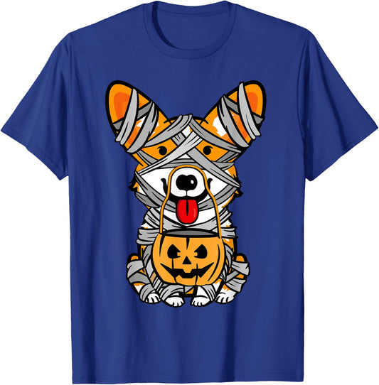 Cute Halloween Costume Welsh Corgi Mummy Dog Lover Design Women Kids T-Shirt - T-Shirt | Royal