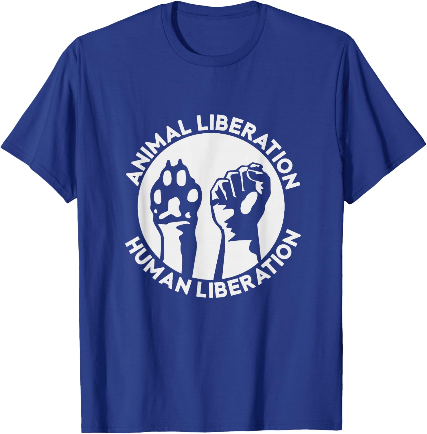 Animal Rights Liberation Vegan Vegetarian Dog Paw Men Women T-Shirt - T-Shirt | Royal