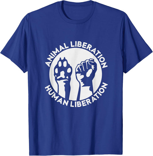 Animal Rights Liberation Vegan Vegetarian Dog Paw Men Women T-Shirt - T-Shirt | Royal