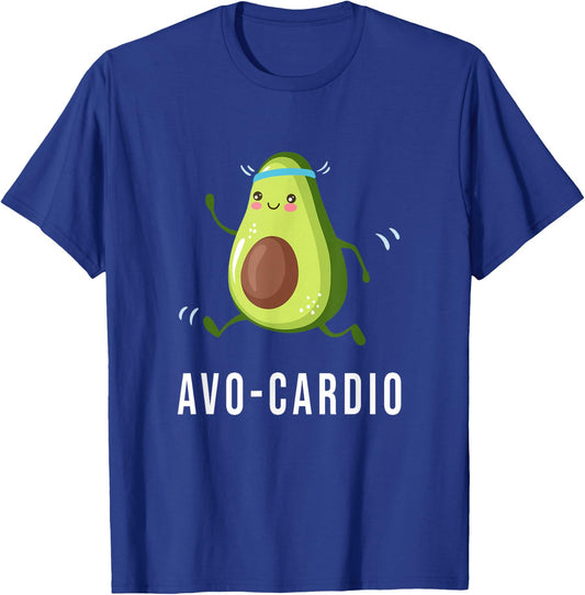 Avo Cardio Avocado Workout Running Vegan Veggie Funny Pun T-Shirt - T-Shirt | Royal