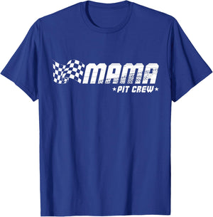 Mama Pit Crew Race Car Birthday Family Racing T-Shirt - T-Shirt | Royal