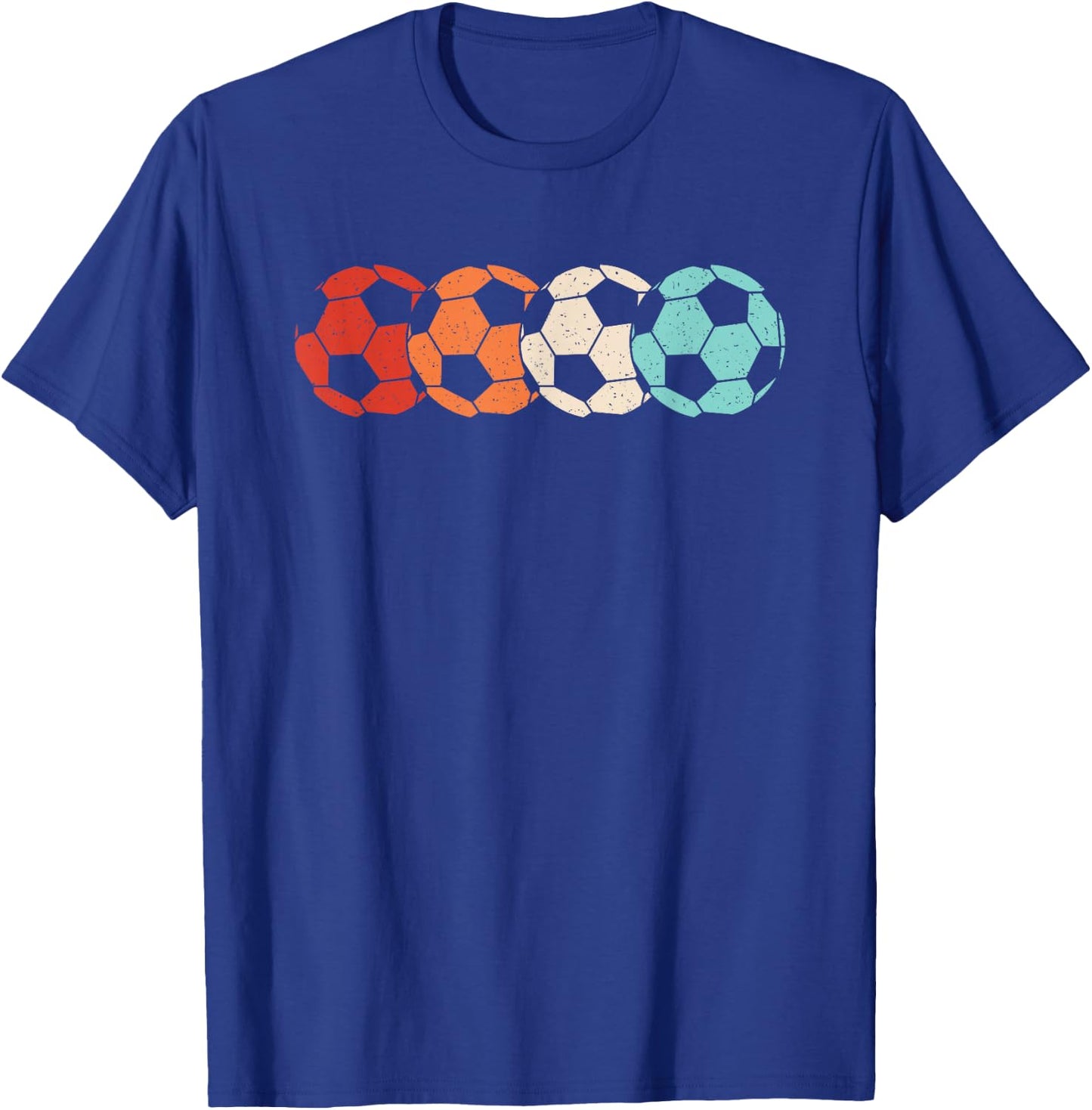 Retro Soccer Ball Vintage Soccer Player Men Women Kids T-Shirt - T-Shirt | Royal