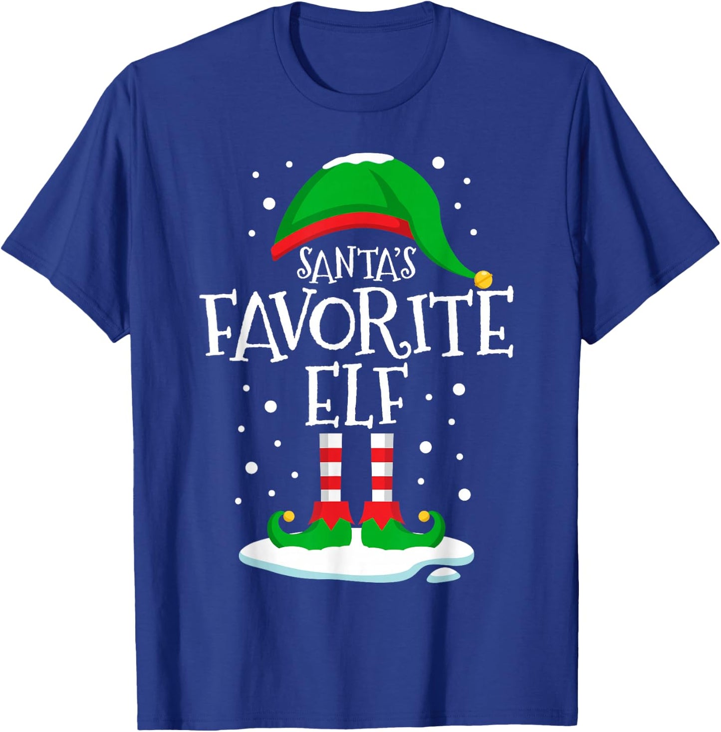 Santa's Favorite Elf Christmas Family Matching Xmas Funny T-Shirt - T-Shirt | Royal