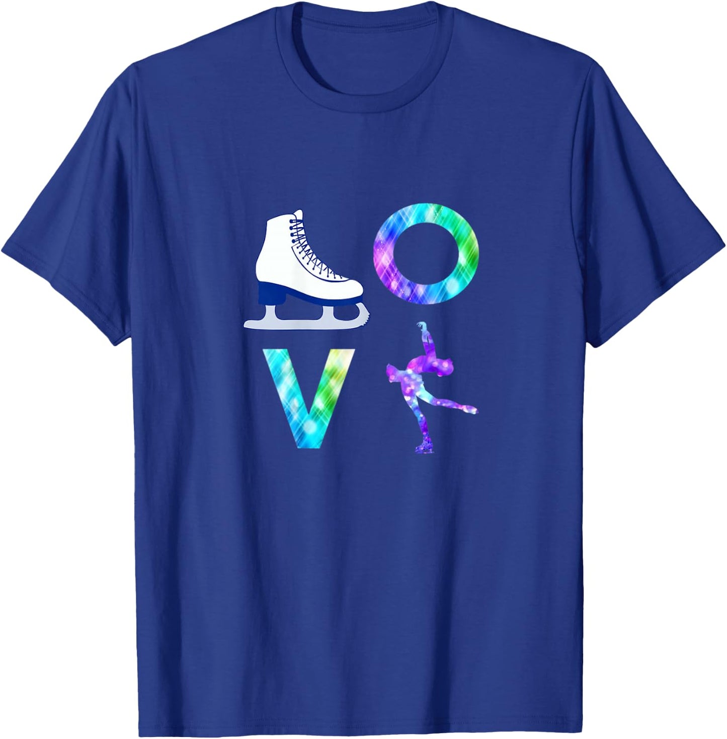Love Figure Skating Ice Skater Girls T-Shirt - T-Shirt | Royal