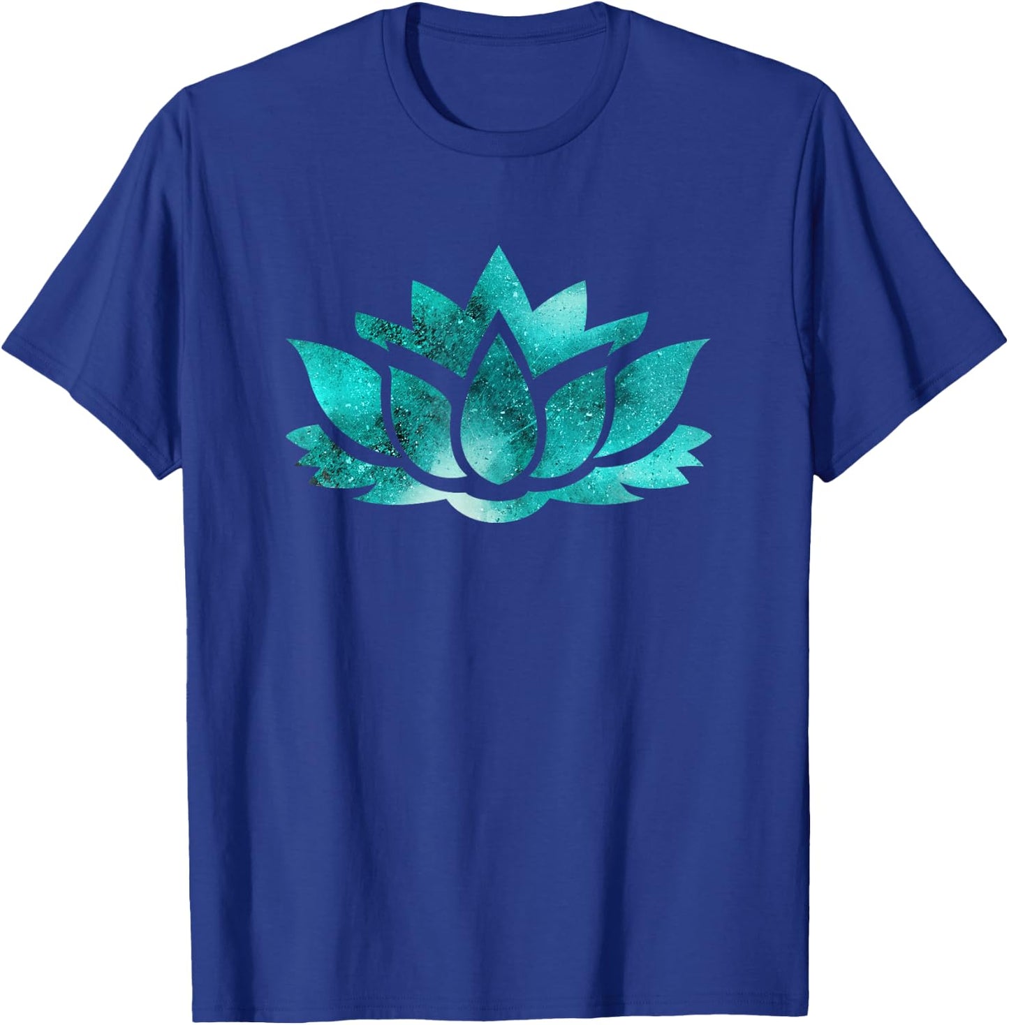 Lotus Flower Yoga Spiritual Dreamy Teal Colorful T Shirt T-Shirt - T-Shirt | Royal