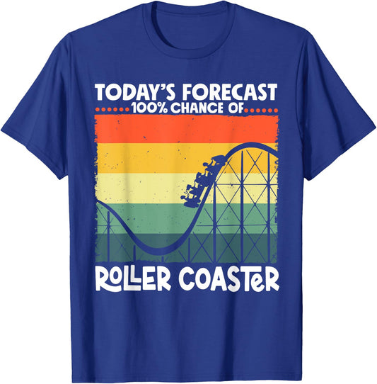 Funny RollerCoaster Vintage Amusement Park T-Shirt - T-Shirt | Royal