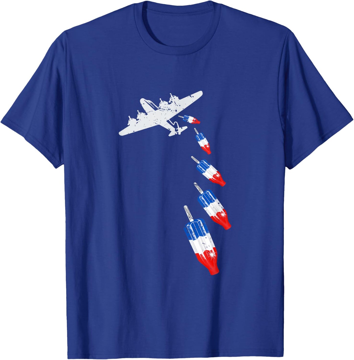 Vintage Bomb Pops Ice Cream American Flag Remembrance Day T-Shirt - T-Shirt | Royal