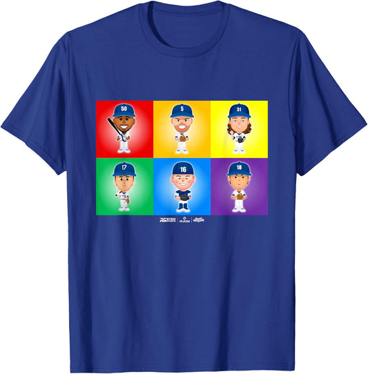 Los Angeles Baseball Rainbow Pride MLBPA T-Shirt - T-Shirt | Royal