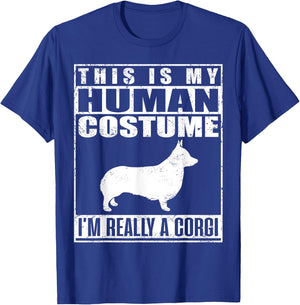 This is My Human Costume I'm A Corgi Dog Halloween Puppy T-Shirt - T-Shirt | Royal