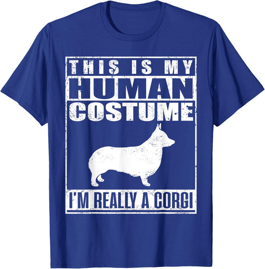 This is My Human Costume I'm A Corgi Dog Halloween Puppy T-Shirt - T-Shirt | Royal