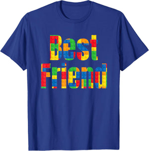 Best Friend Brick Builder Building Block Set Kid Best Friend T-Shirt - T-Shirt | Royal