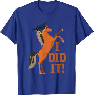 Cute Horse Graduation I Did It T-Shirt - T-Shirt | Royal