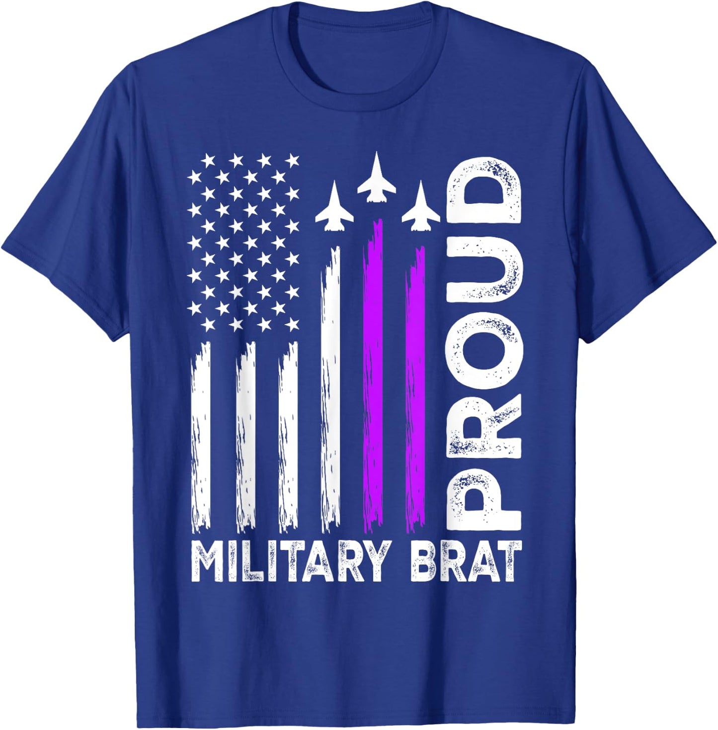 Proud Military Brat Military Child Month Purple Up T-Shirt - T-Shirt | Royal