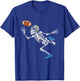 Football Skeleton Halloween Player Catcher Boys Kids T-Shirt - T-Shirt | Royal