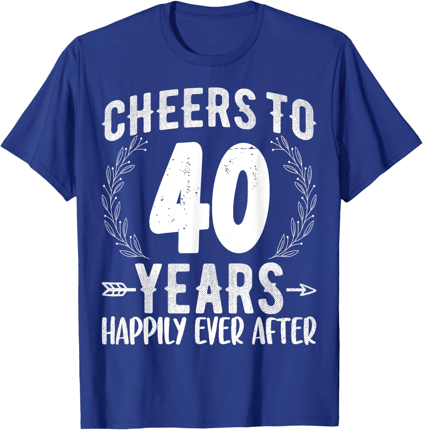 Cheers to 40 Years Happily - 40th Anniversary Husband Wife T-Shirt - T-Shirt | Royal