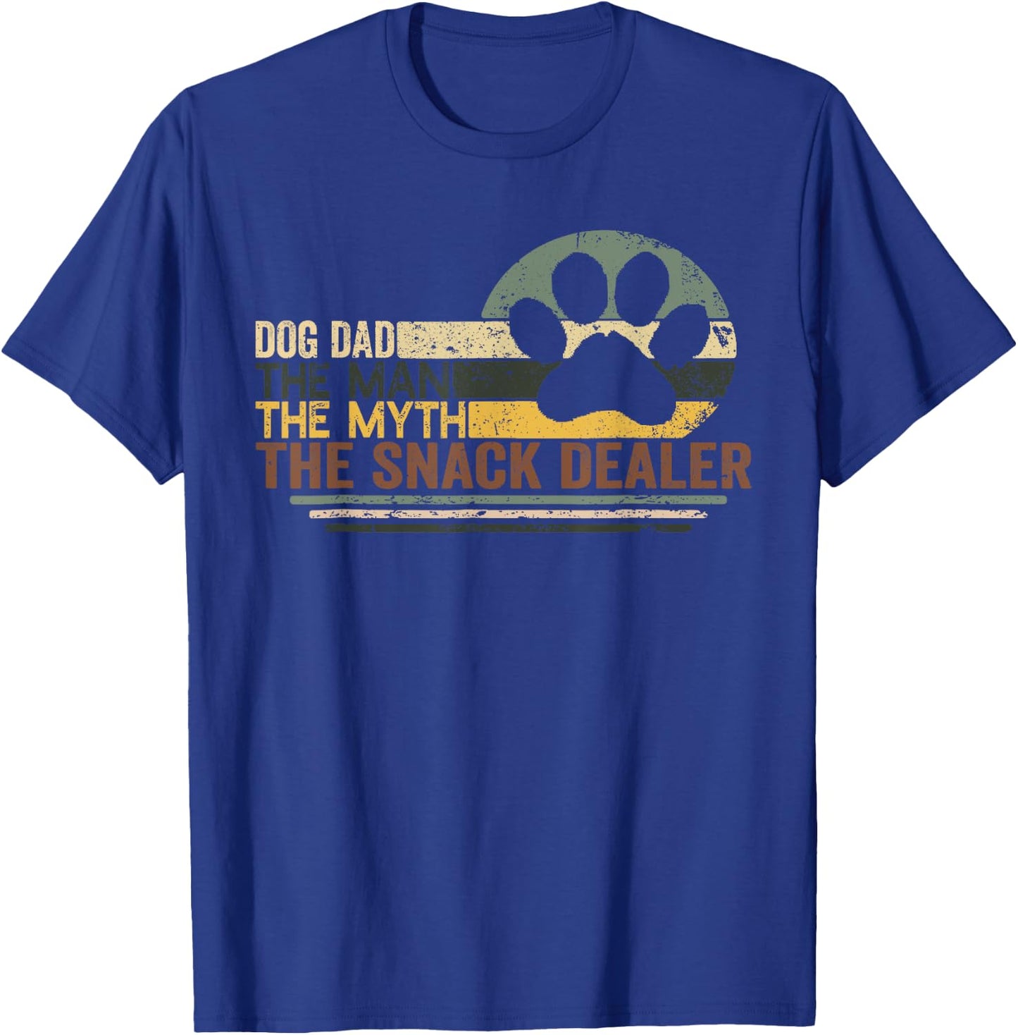 Vintage Dog Dad The Man The Myth Snack Dealer Father Day T-Shirt - T-Shirt | Royal
