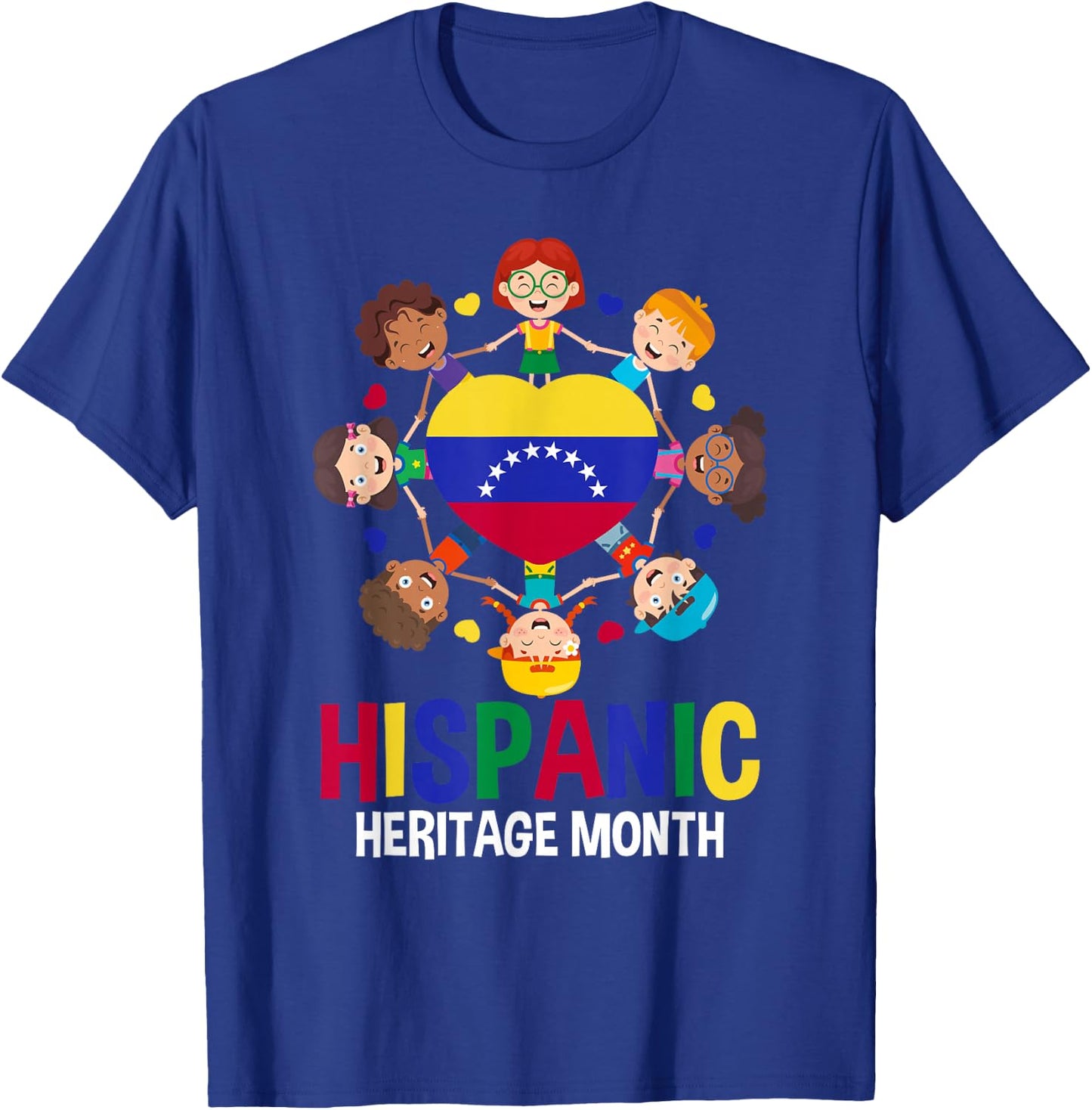 Hispanic Heritage Month Venezuela Flag Girl Boy Kids T-Shirt - T-Shirt | Royal