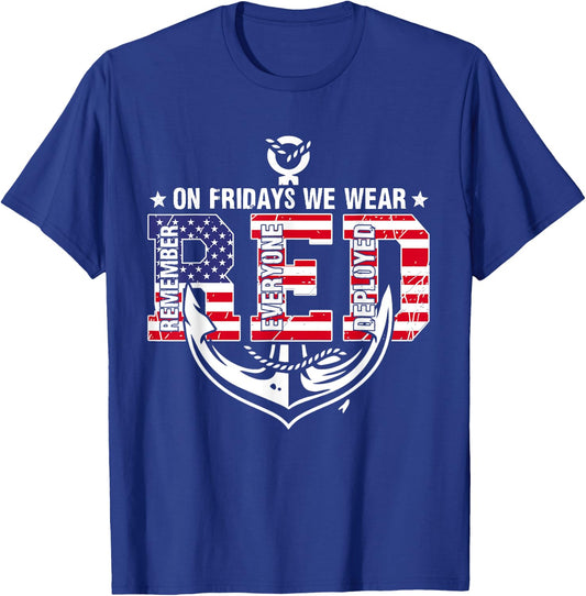 On Fridays We Wear Red Friday Troops US Flag Military T-Shirt - T-Shirt | Royal