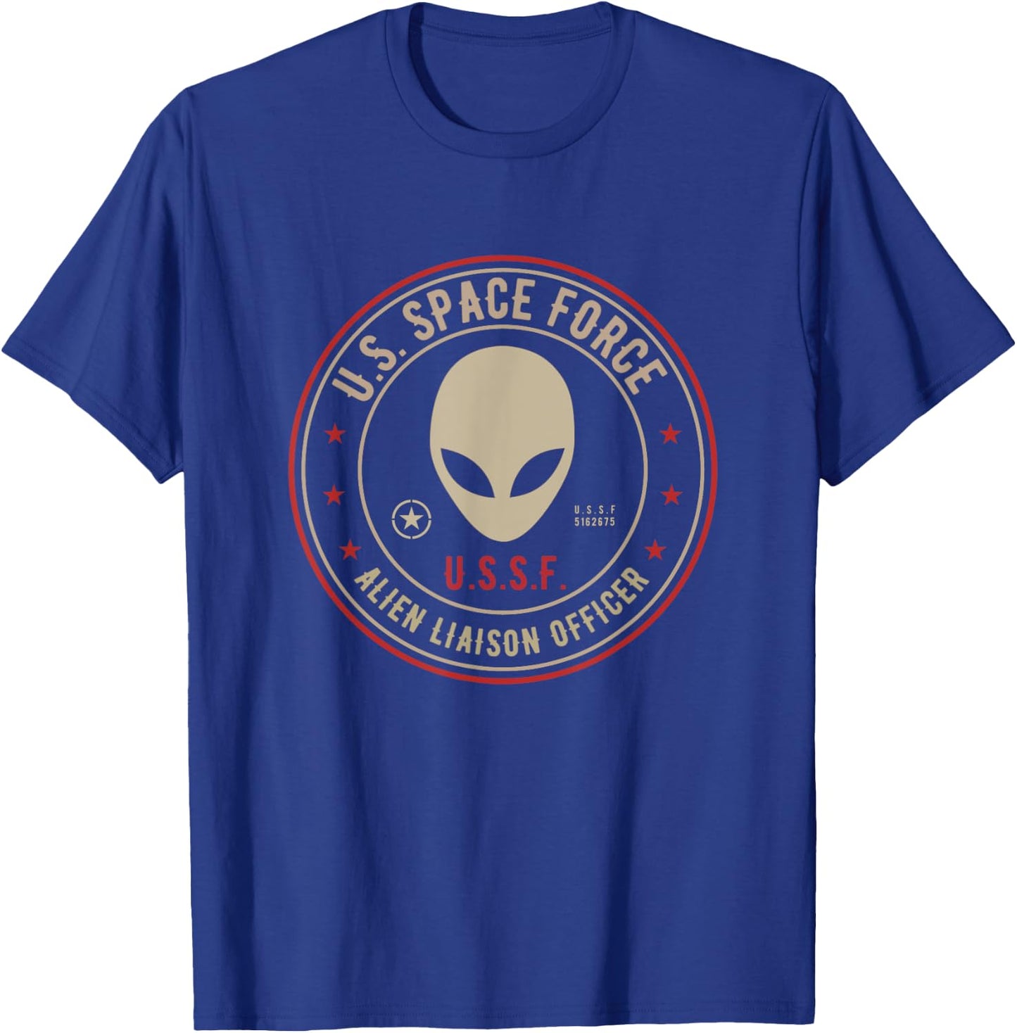 US Space Force Insignia Alien Liaison Officer funny Gift T-Shirt - T-Shirt | Royal