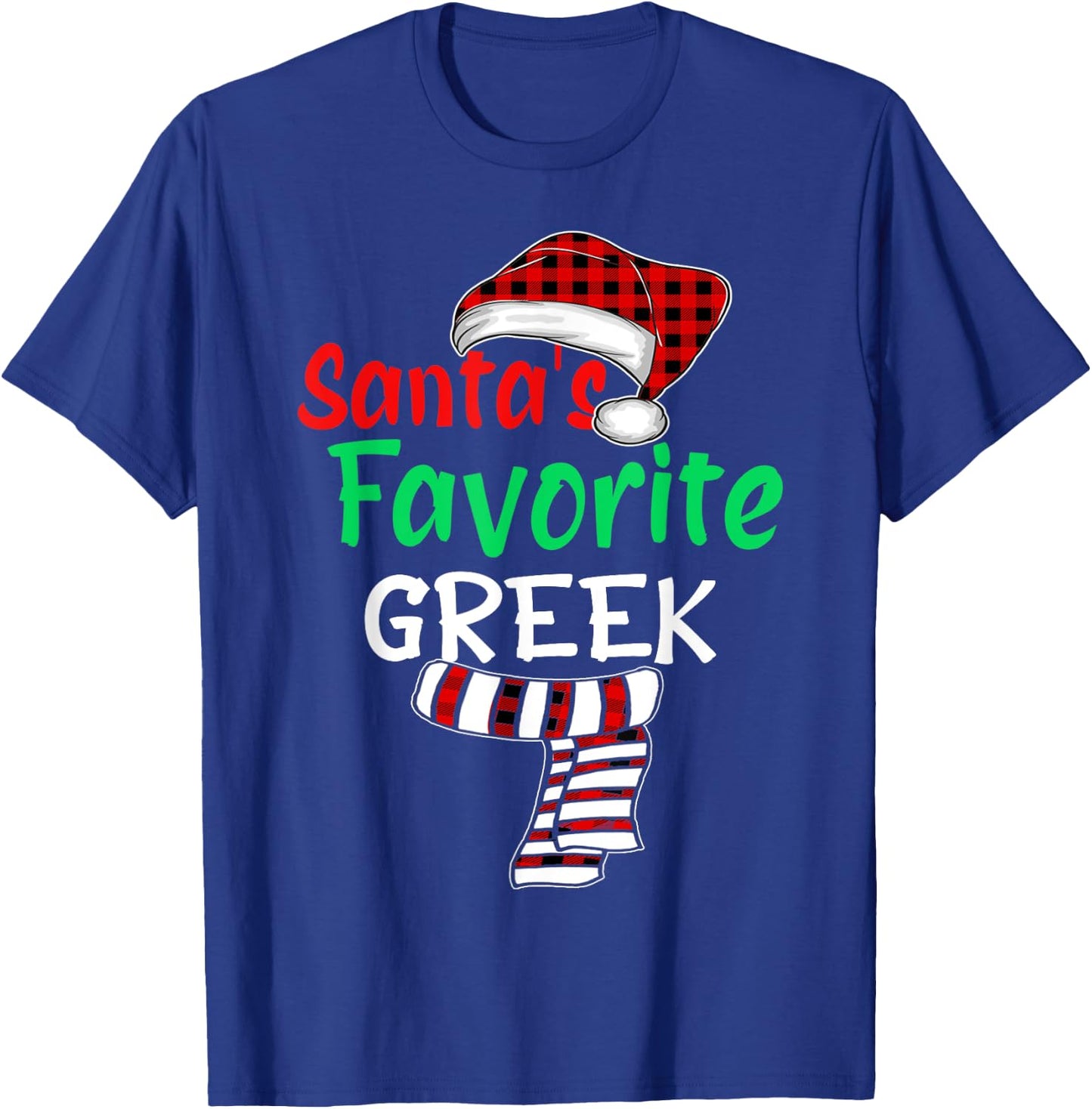 Christmas Pajamas Santa Claus Shirt, Santa's Favorite Greek T-Shirt - T-Shirt | Royal