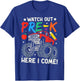 Watch Out Pre-K Here I Come Monster Truck Back To School T-Shirt - T-Shirt | Royal