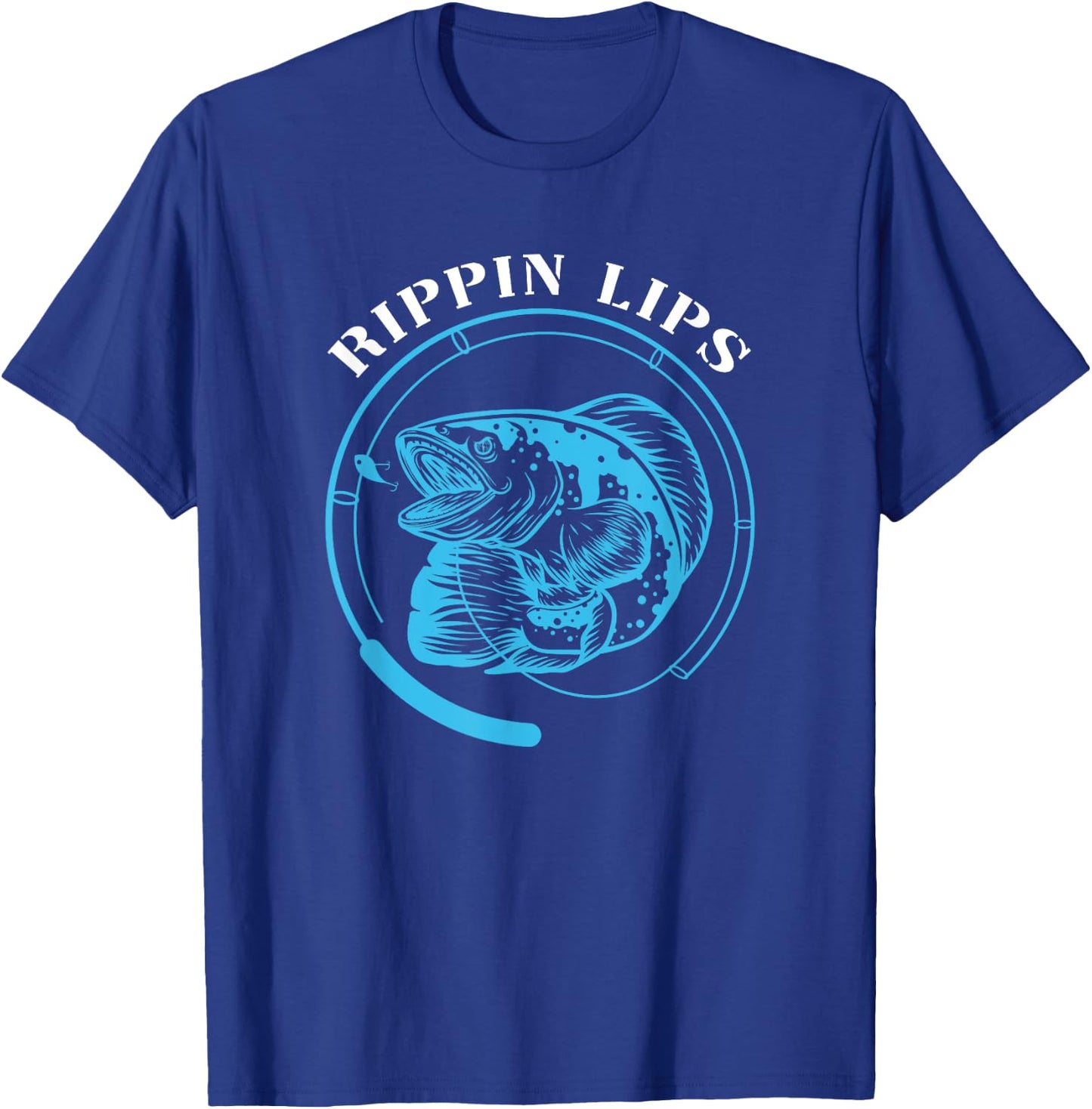 Rippin Lips Fishing Fish Fisherman Funny Bass Fishing Sea T-Shirt - T-Shirt | Royal