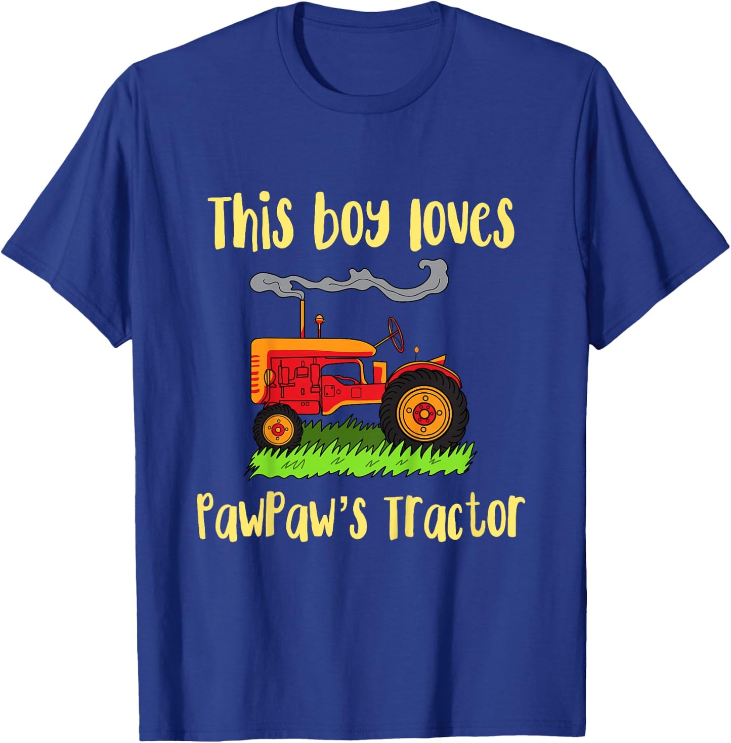 Kids Kids Tractor Grandpa - Just a boy who loves PawPaw's Tractor T-Shirt - T-Shirt | Royal