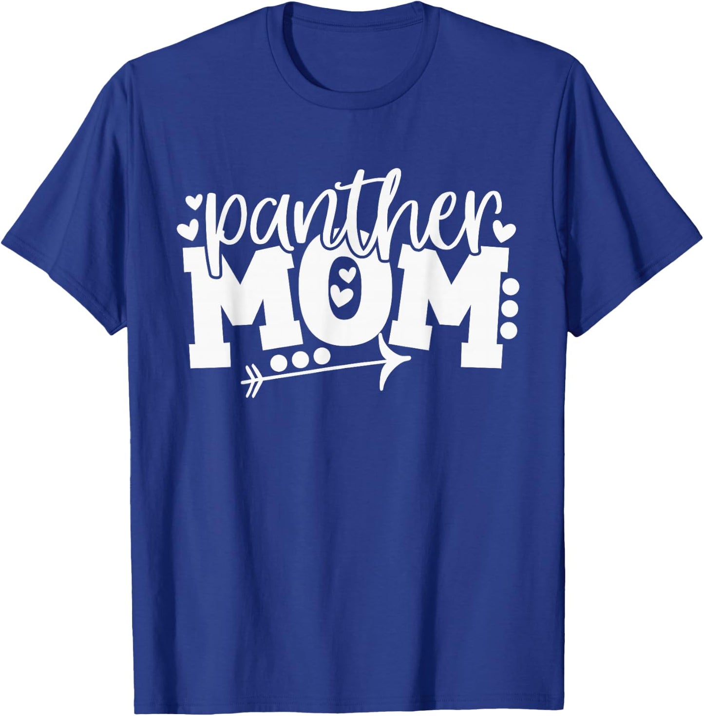 Panther Mom School Sports Fan Team Spirit Arrow T-Shirt - T-Shirt | Royal