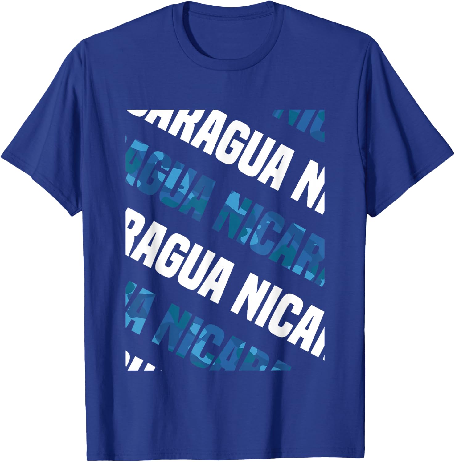 Nicaragua Camo Pattern Blue Camouflage T-Shirt - T-Shirt | Royal