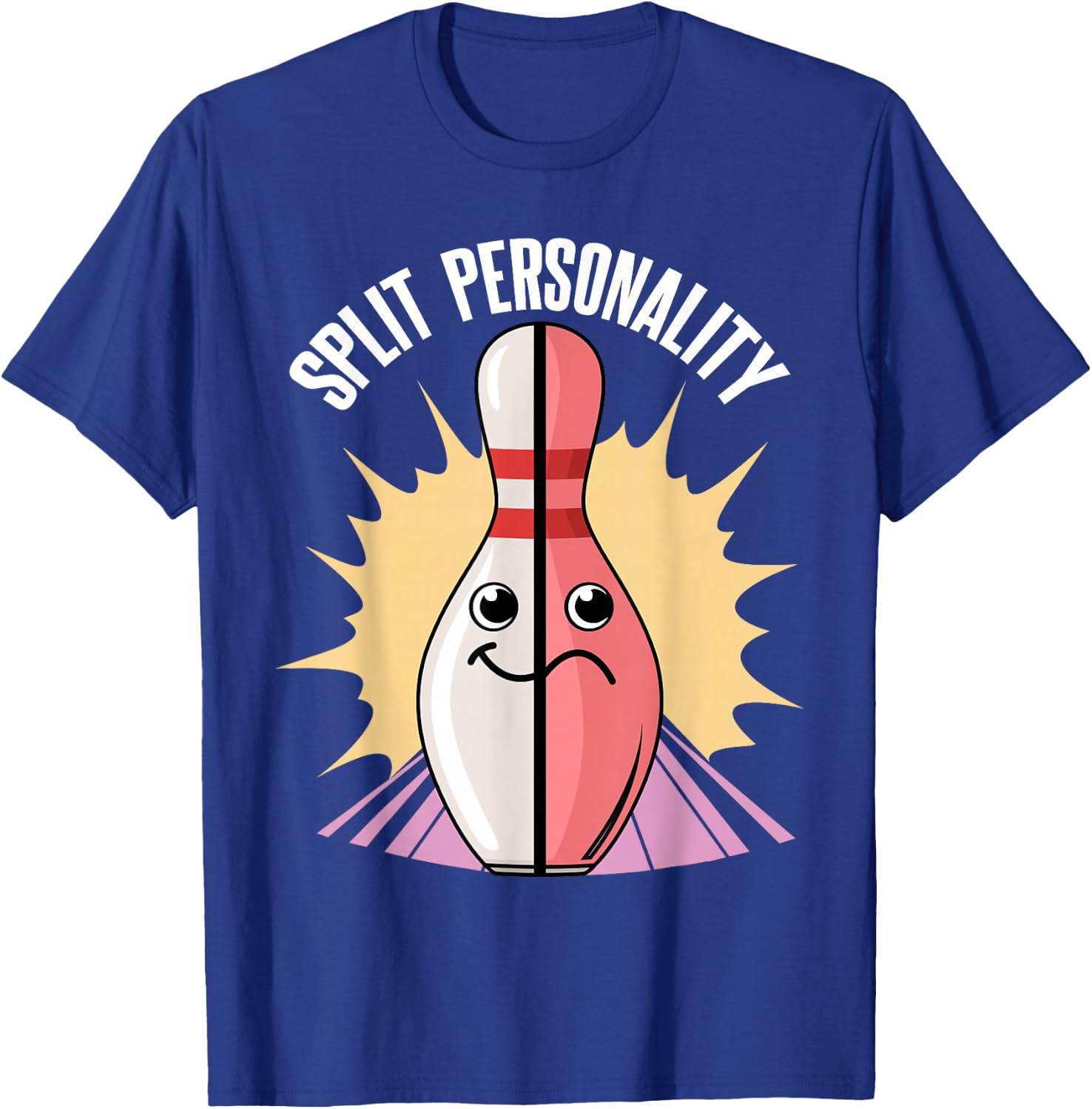 Split Personality Bowling Pin T-Shirt - T-Shirt | Royal